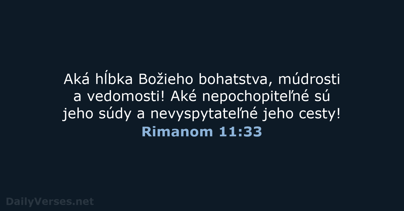Rimanom 11:33 - KAT