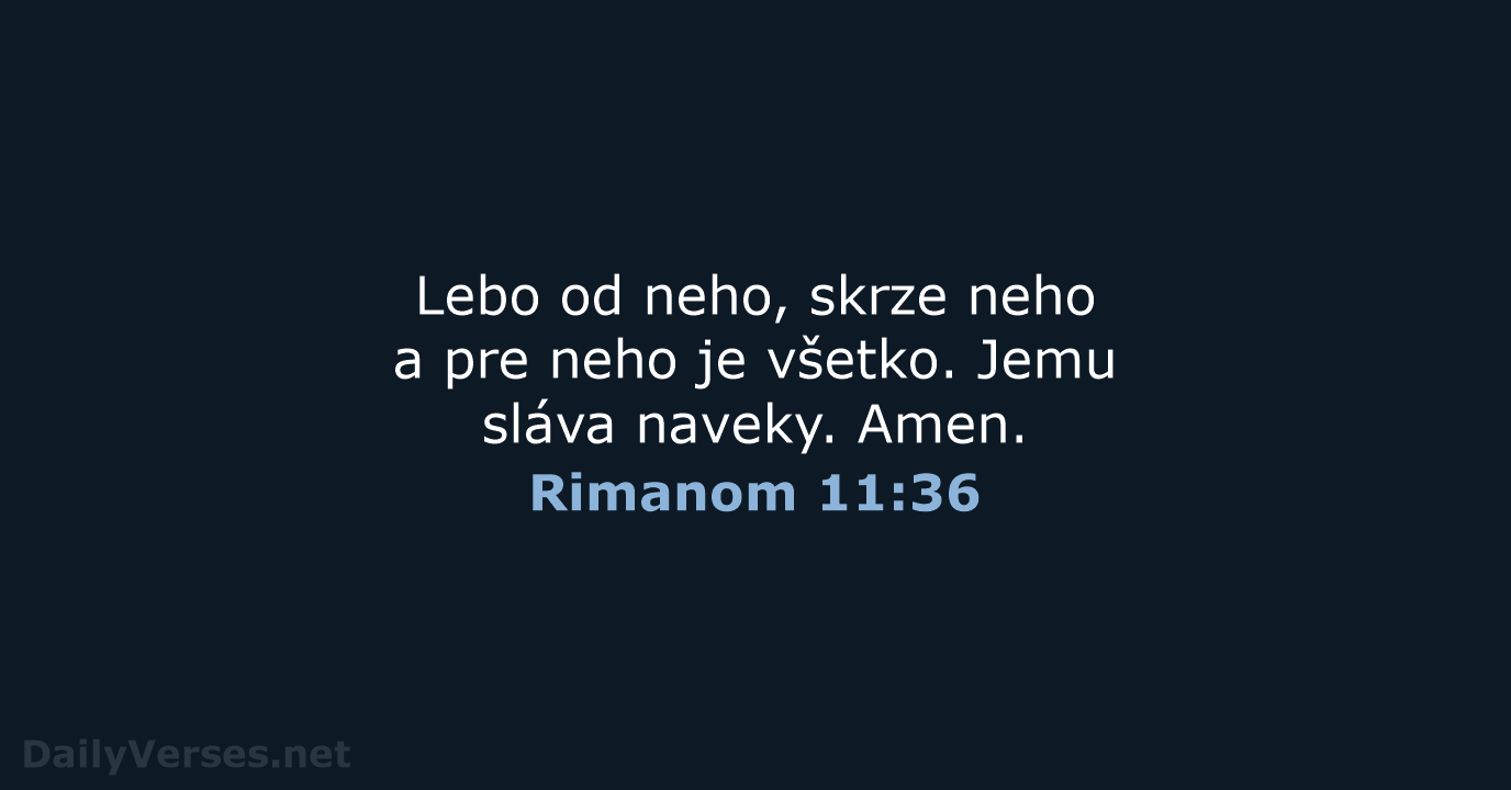 Rimanom 11:36 - KAT