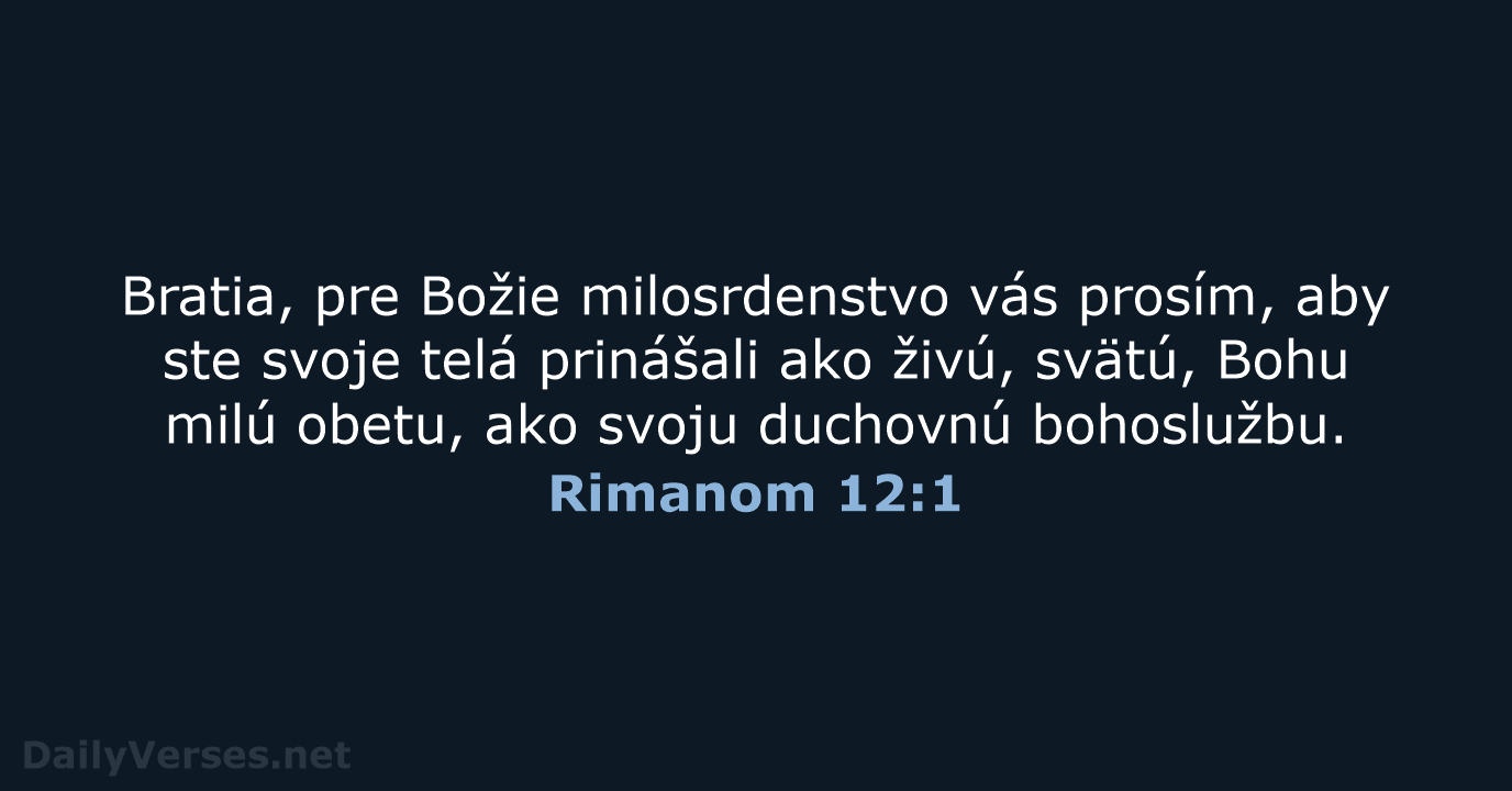 Rimanom 12:1 - KAT