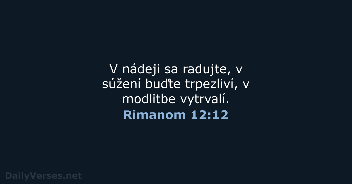 Rimanom 12:12 - KAT