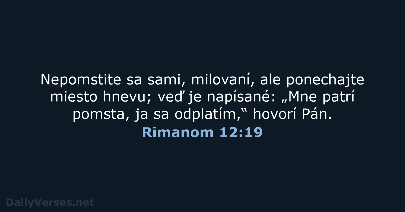 Rimanom 12:19 - KAT