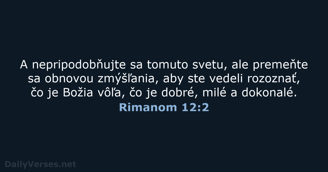 Rimanom 12:2 - KAT