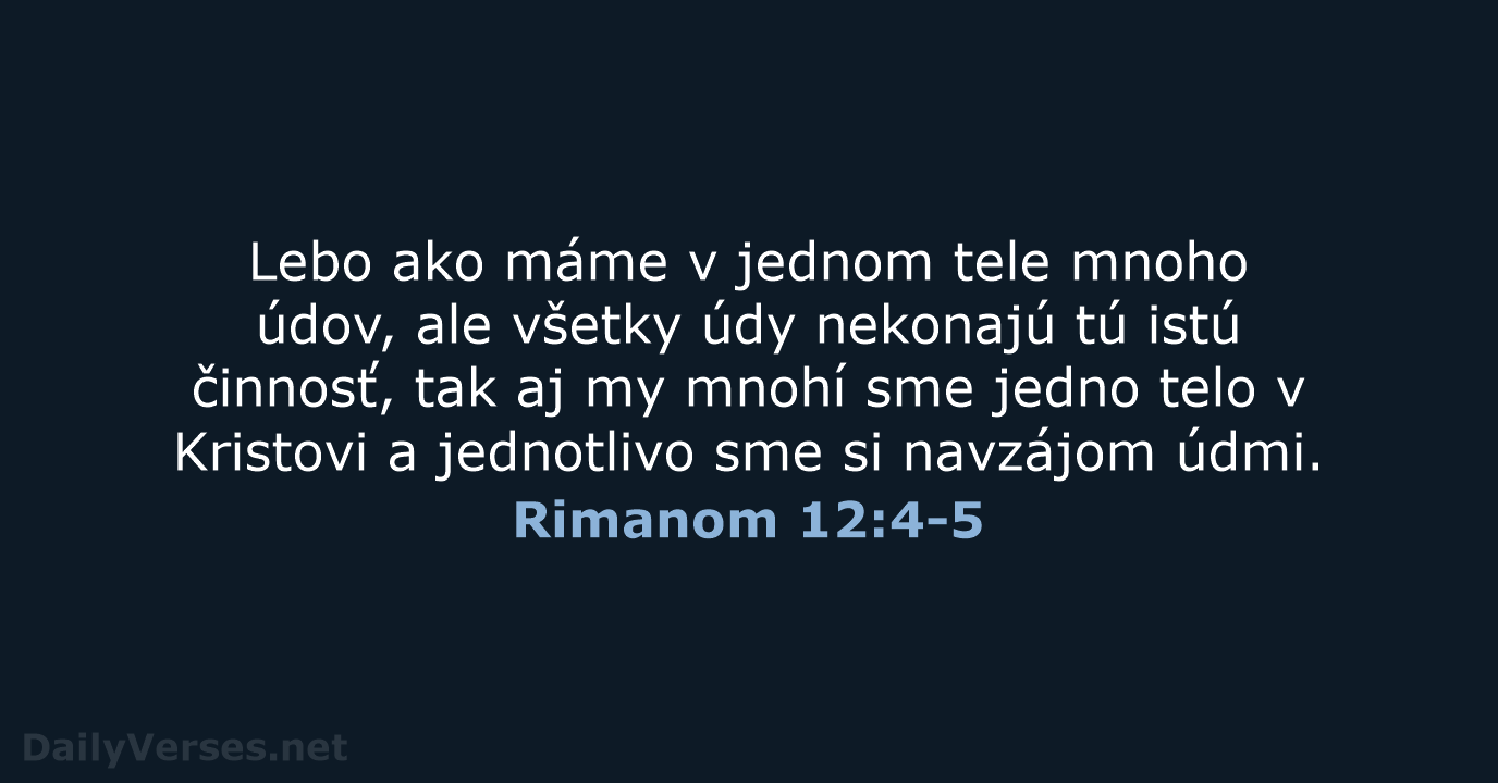 Rimanom 12:4-5 - KAT