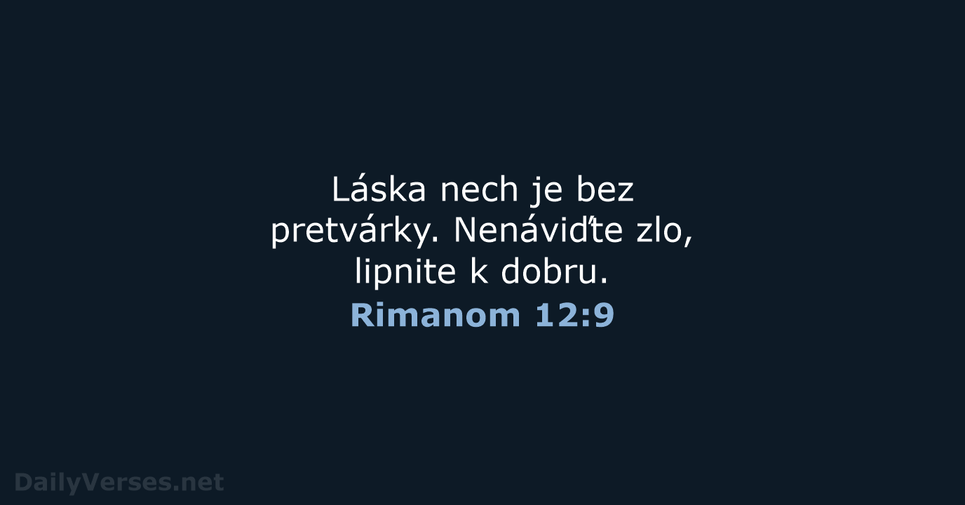 Rimanom 12:9 - KAT