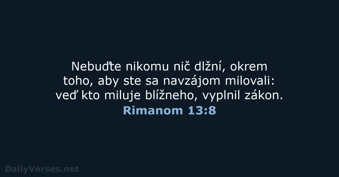 Rimanom 13:8 - KAT
