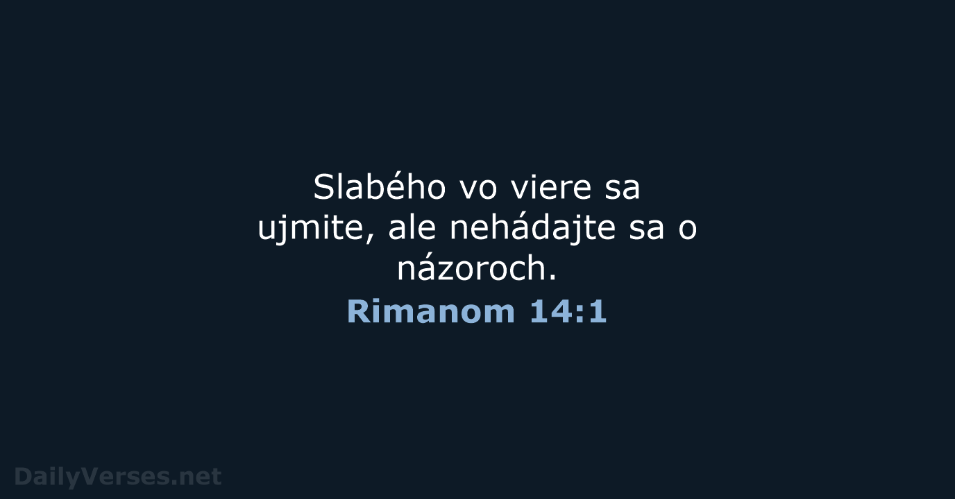 Rimanom 14:1 - KAT