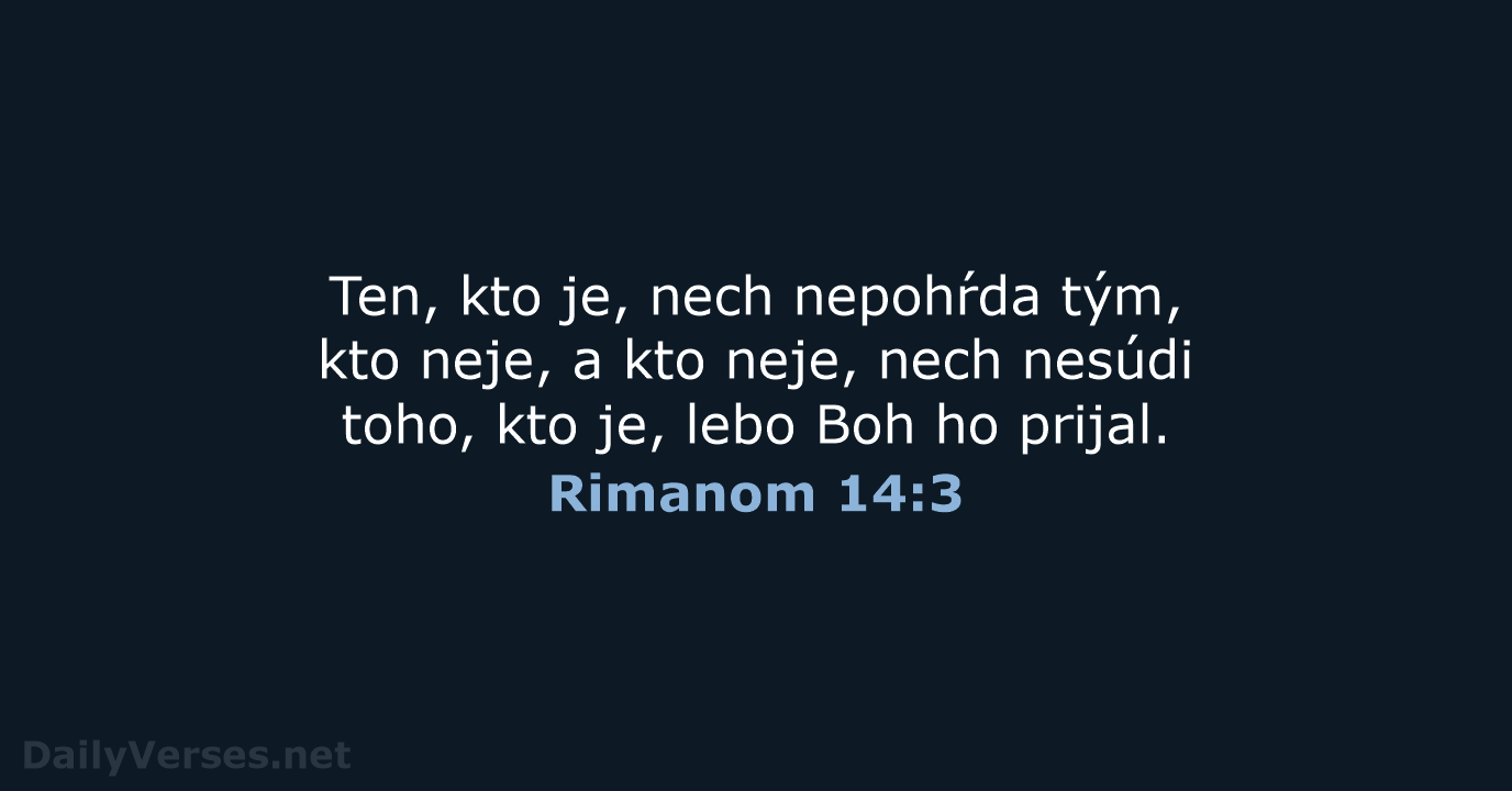 Rimanom 14:3 - KAT
