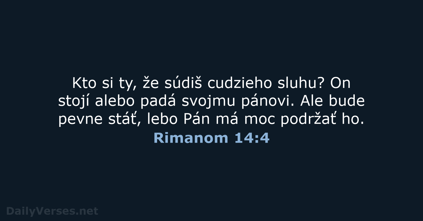 Rimanom 14:4 - KAT