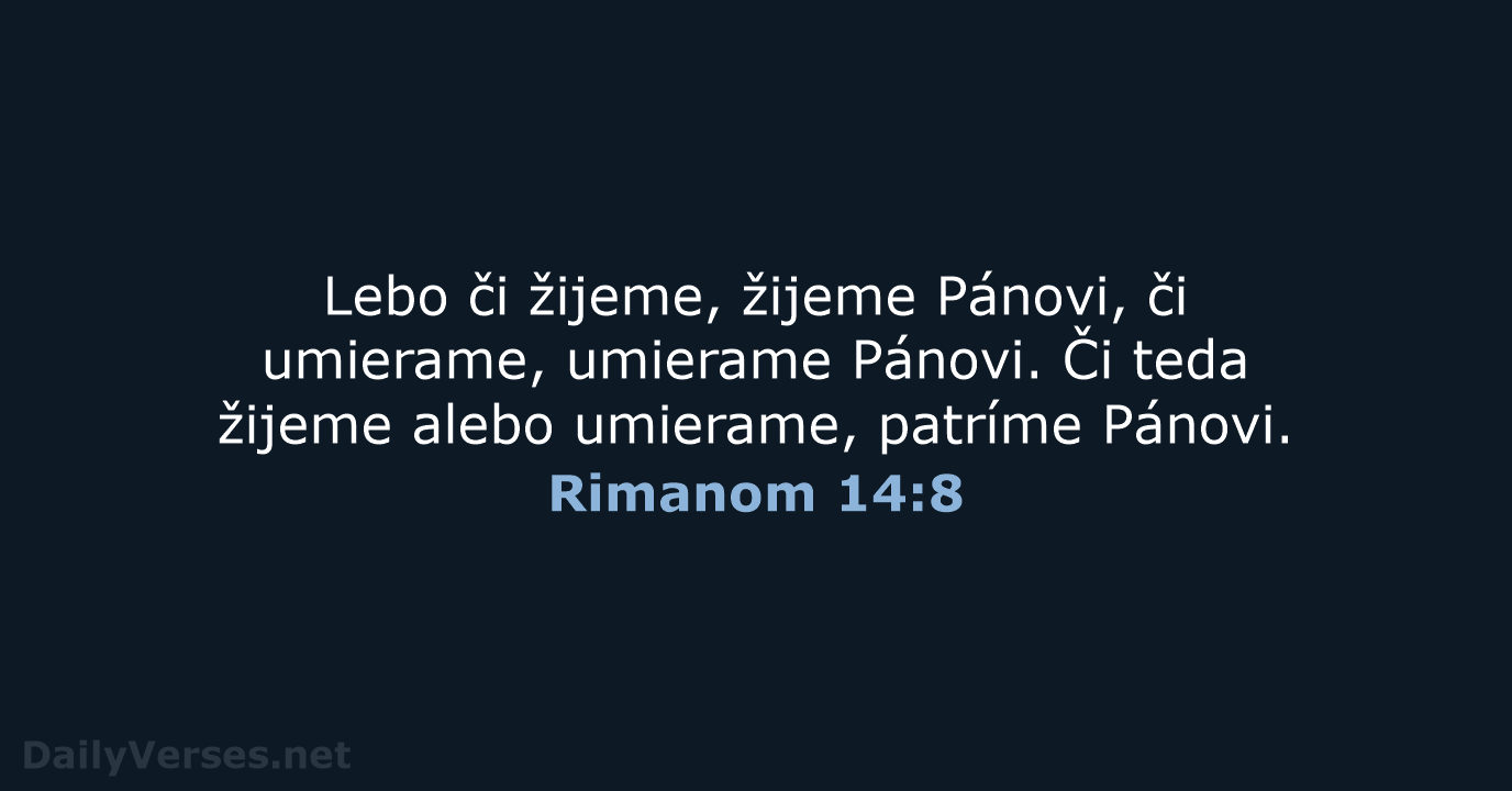 Rimanom 14:8 - KAT