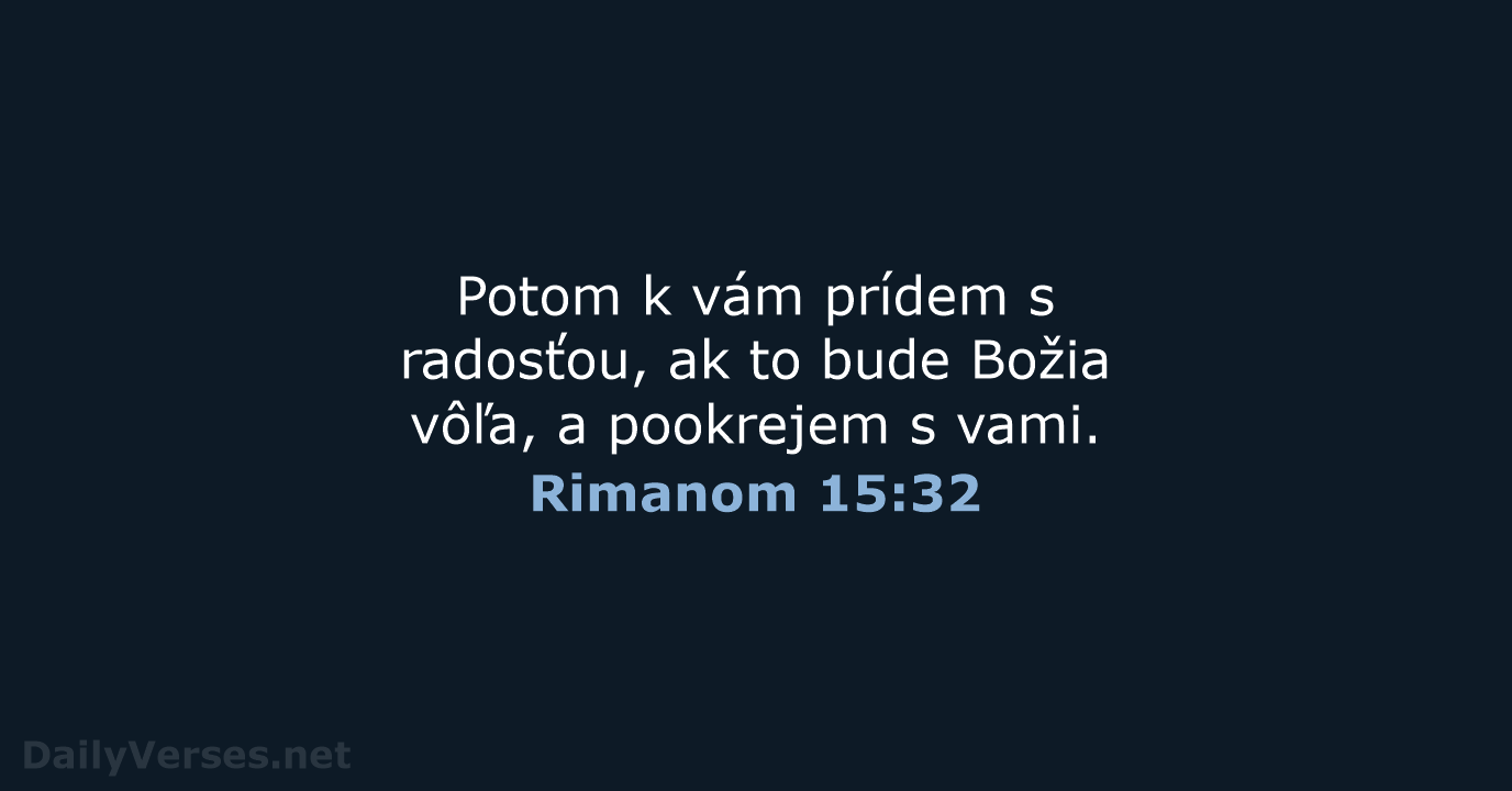 Rimanom 15:32 - KAT