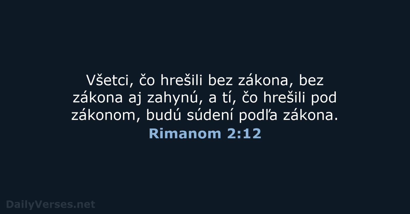 Rimanom 2:12 - KAT