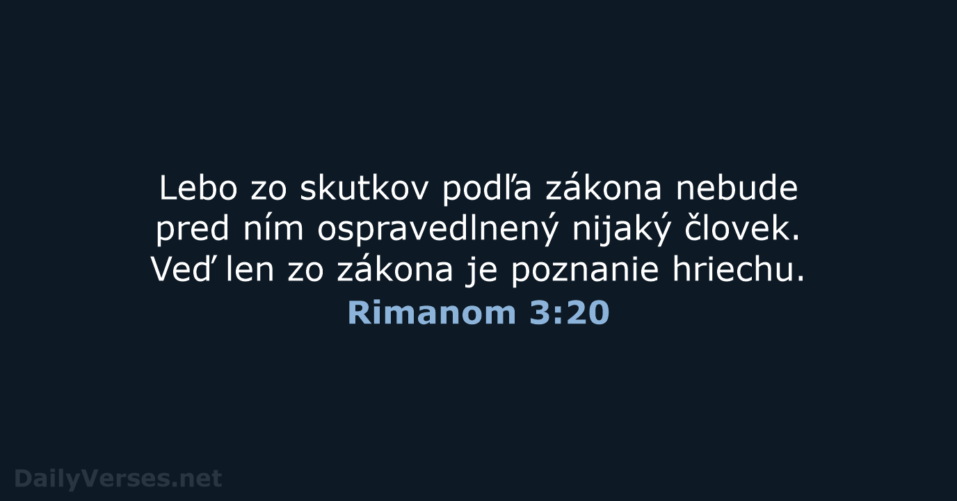 Rimanom 3:20 - KAT