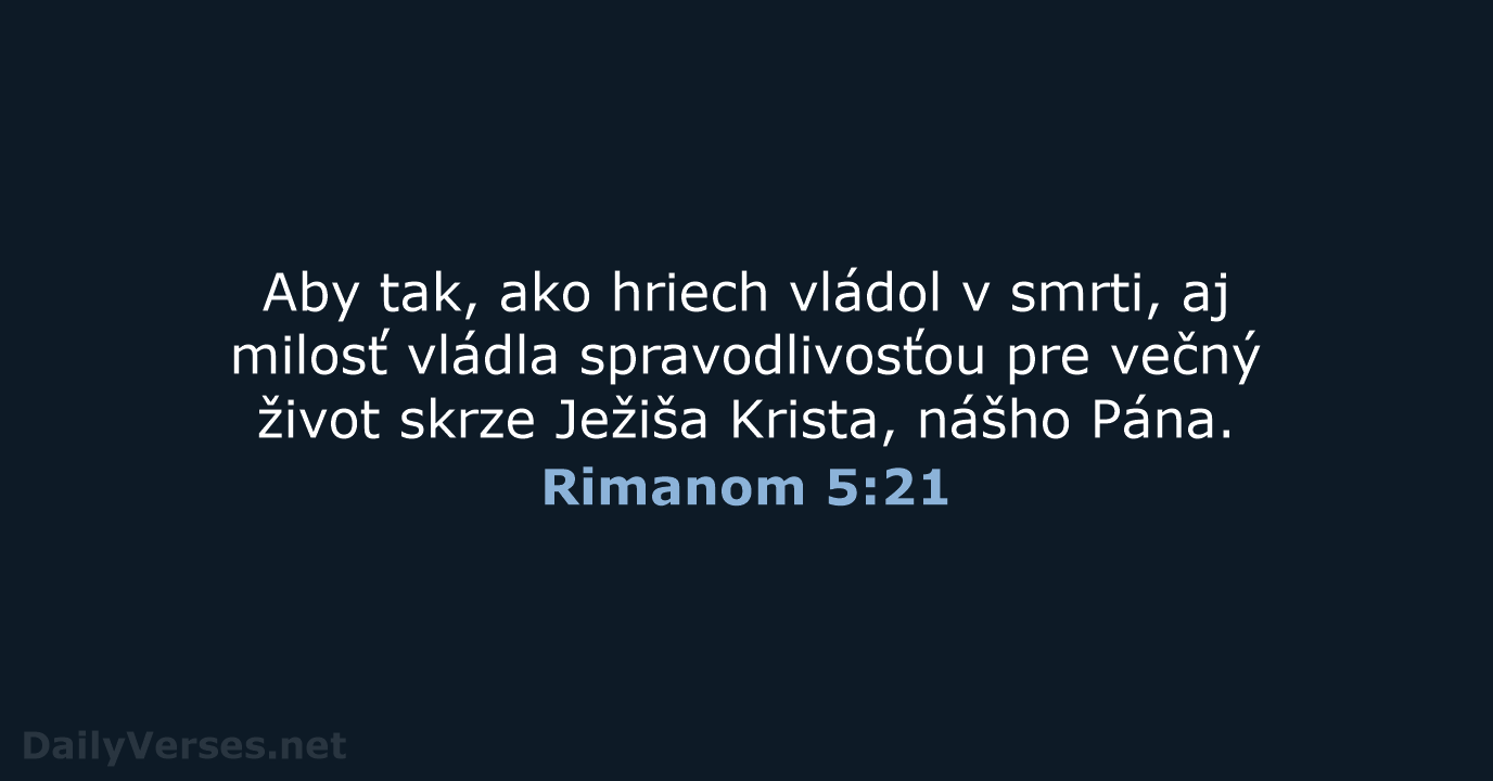 Rimanom 5:21 - KAT