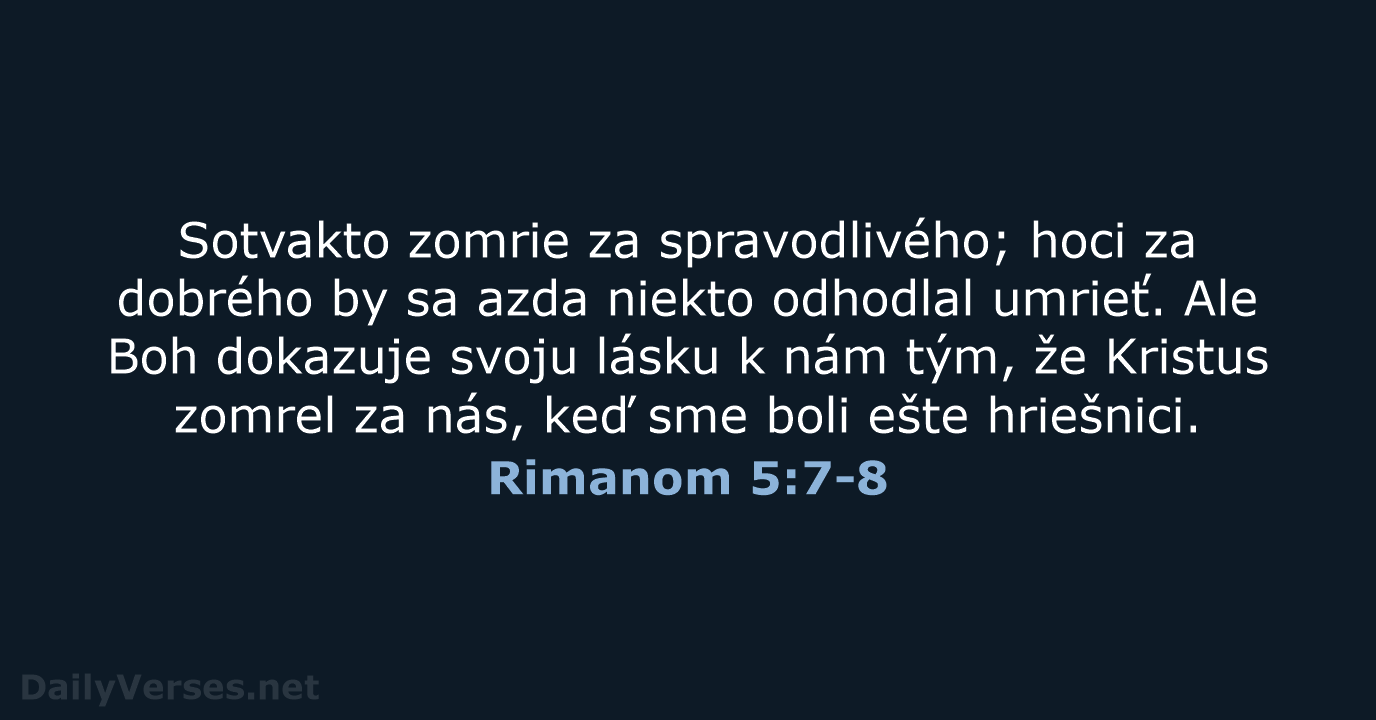 Rimanom 5:7-8 - KAT