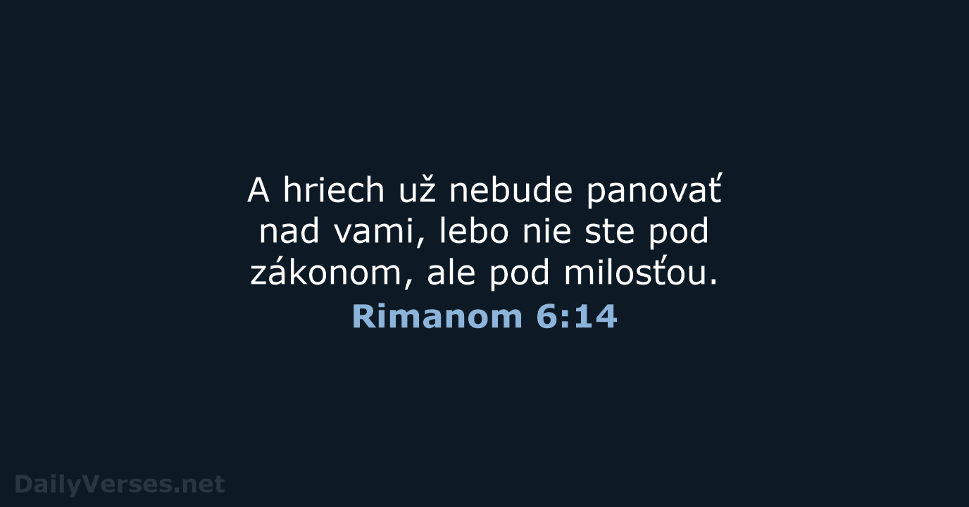Rimanom 6:14 - KAT
