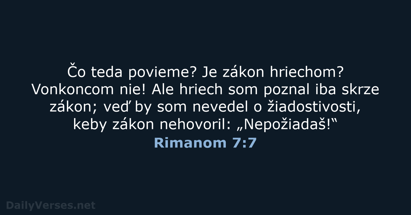 Rimanom 7:7 - KAT