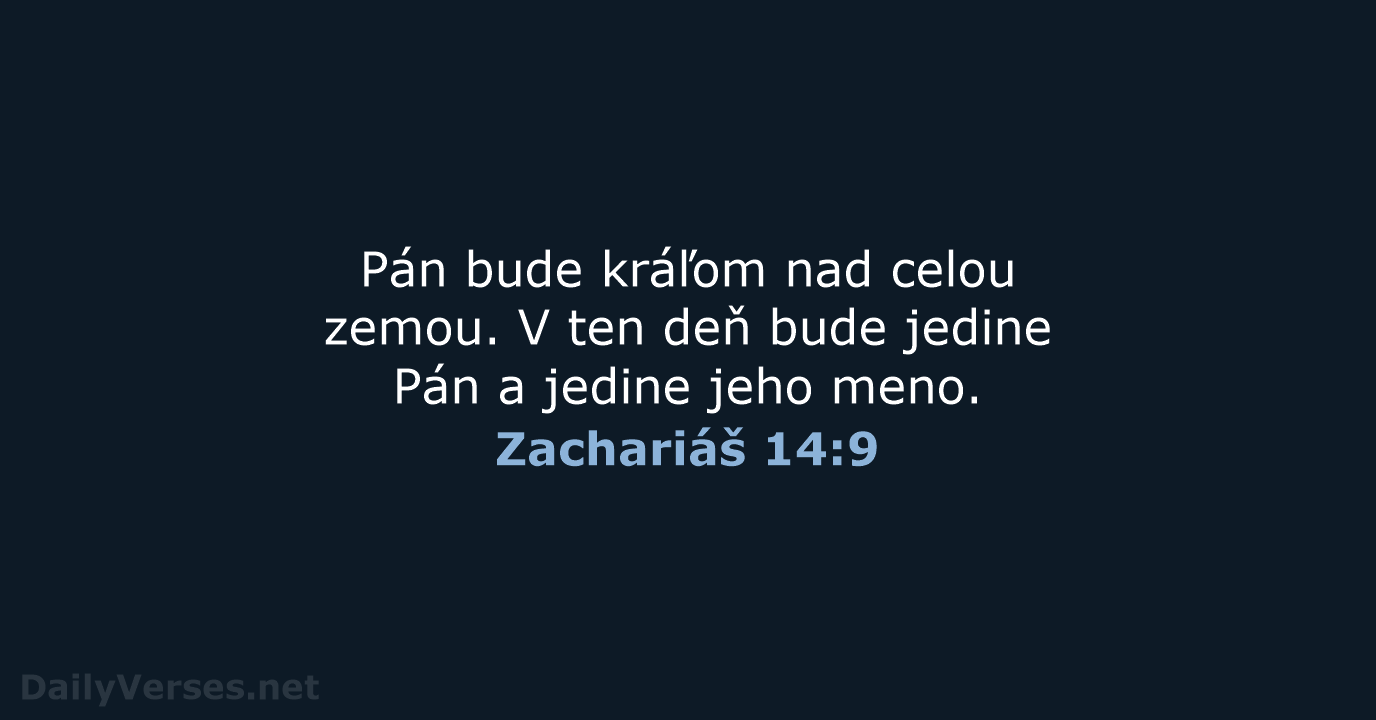 Zachariáš 14:9 - KAT