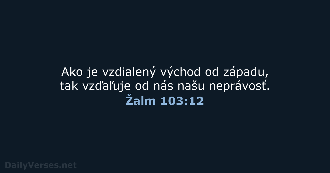 Žalm 103:12 - KAT