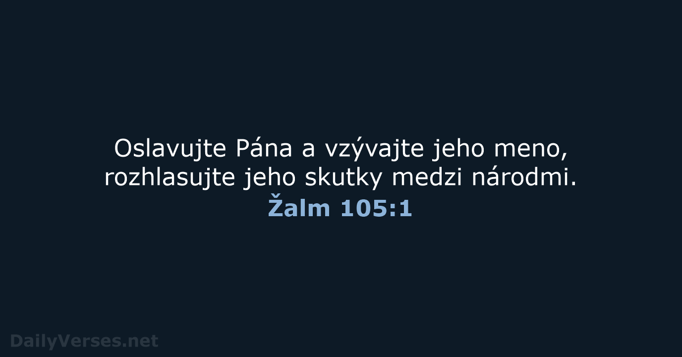 Žalm 105:1 - KAT