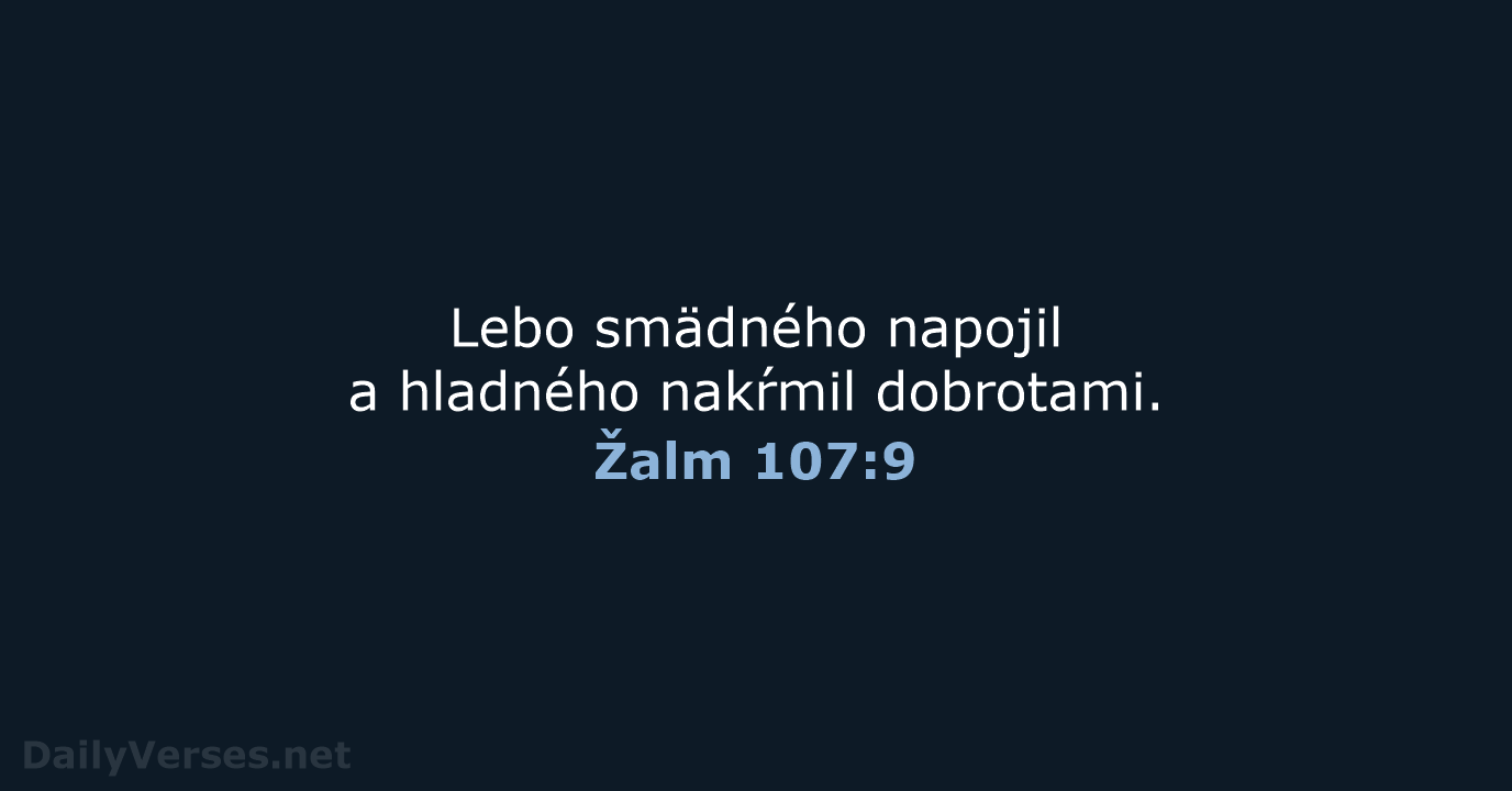 Žalm 107:9 - KAT