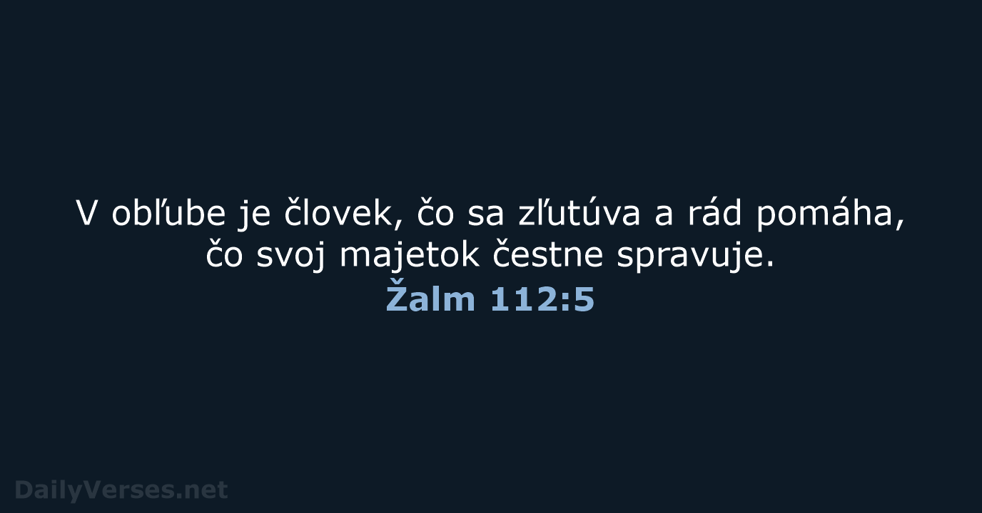 Žalm 112:5 - KAT