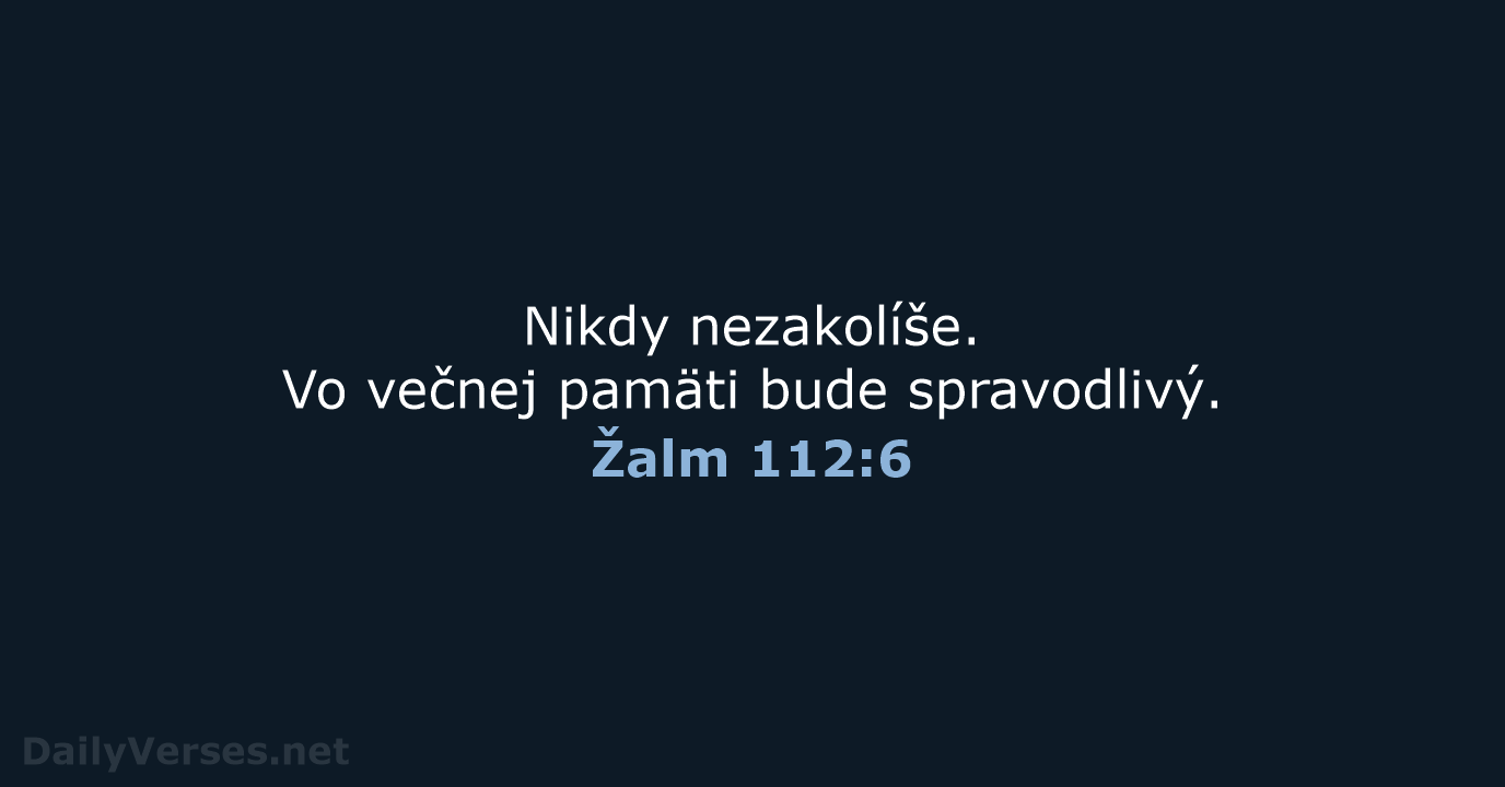 Žalm 112:6 - KAT