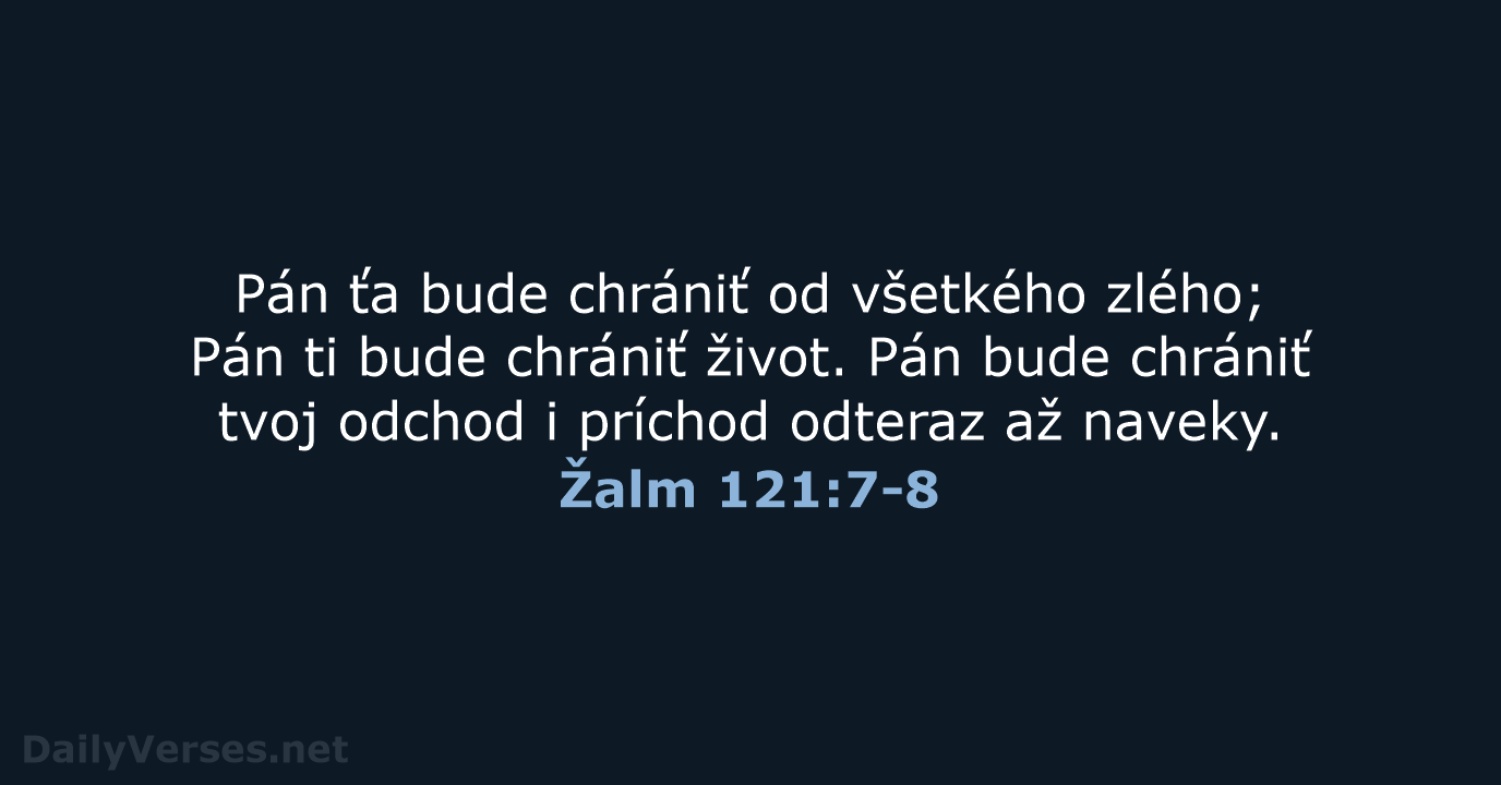 Žalm 121:7-8 - KAT