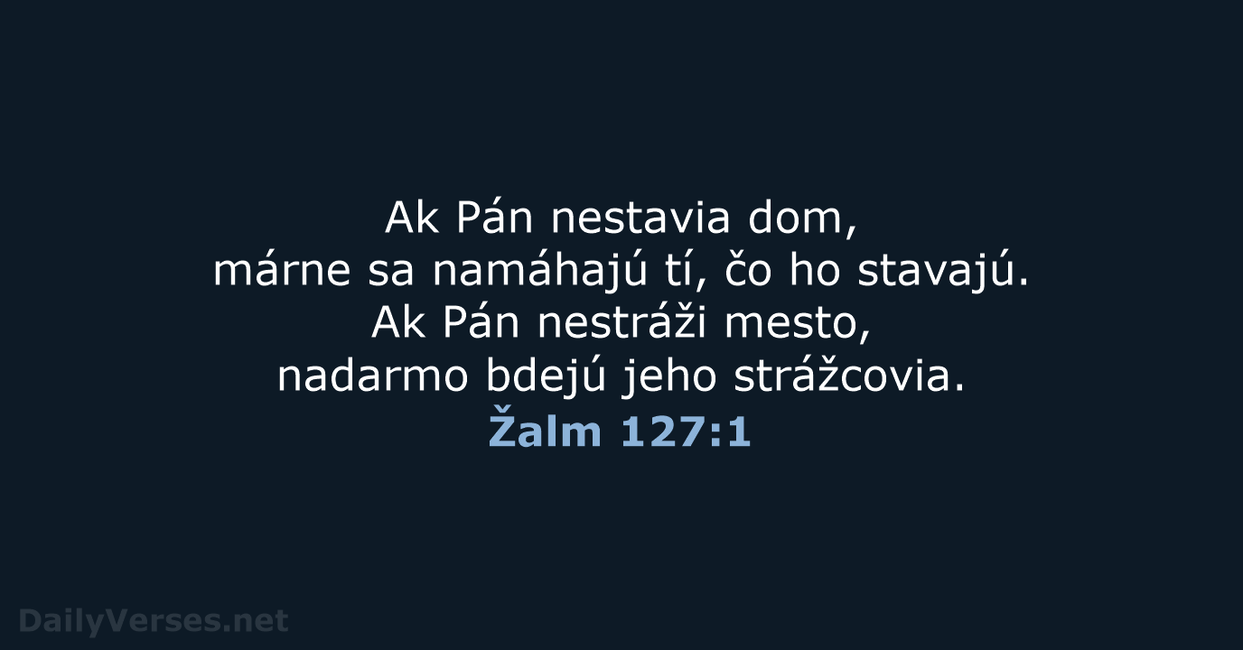 Žalm 127:1 - KAT