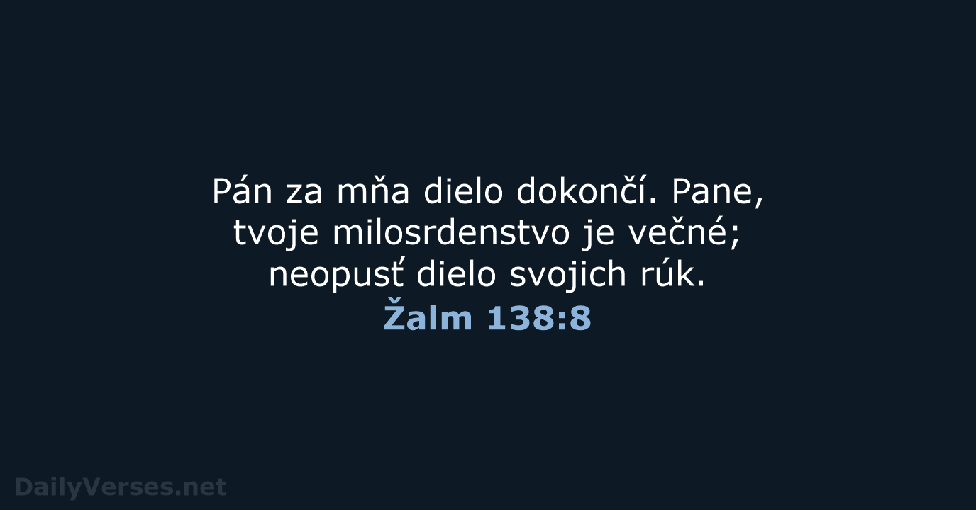 Žalm 138:8 - KAT