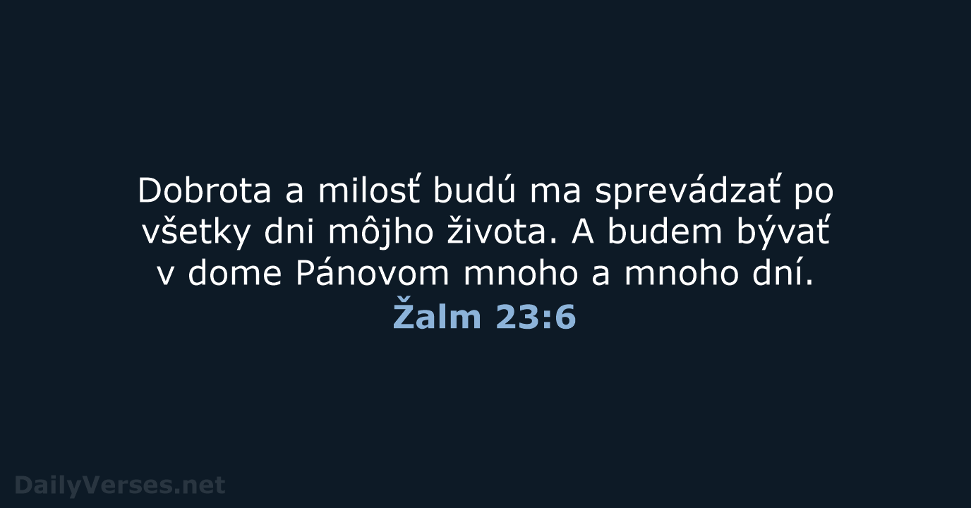 Žalm 23:6 - KAT