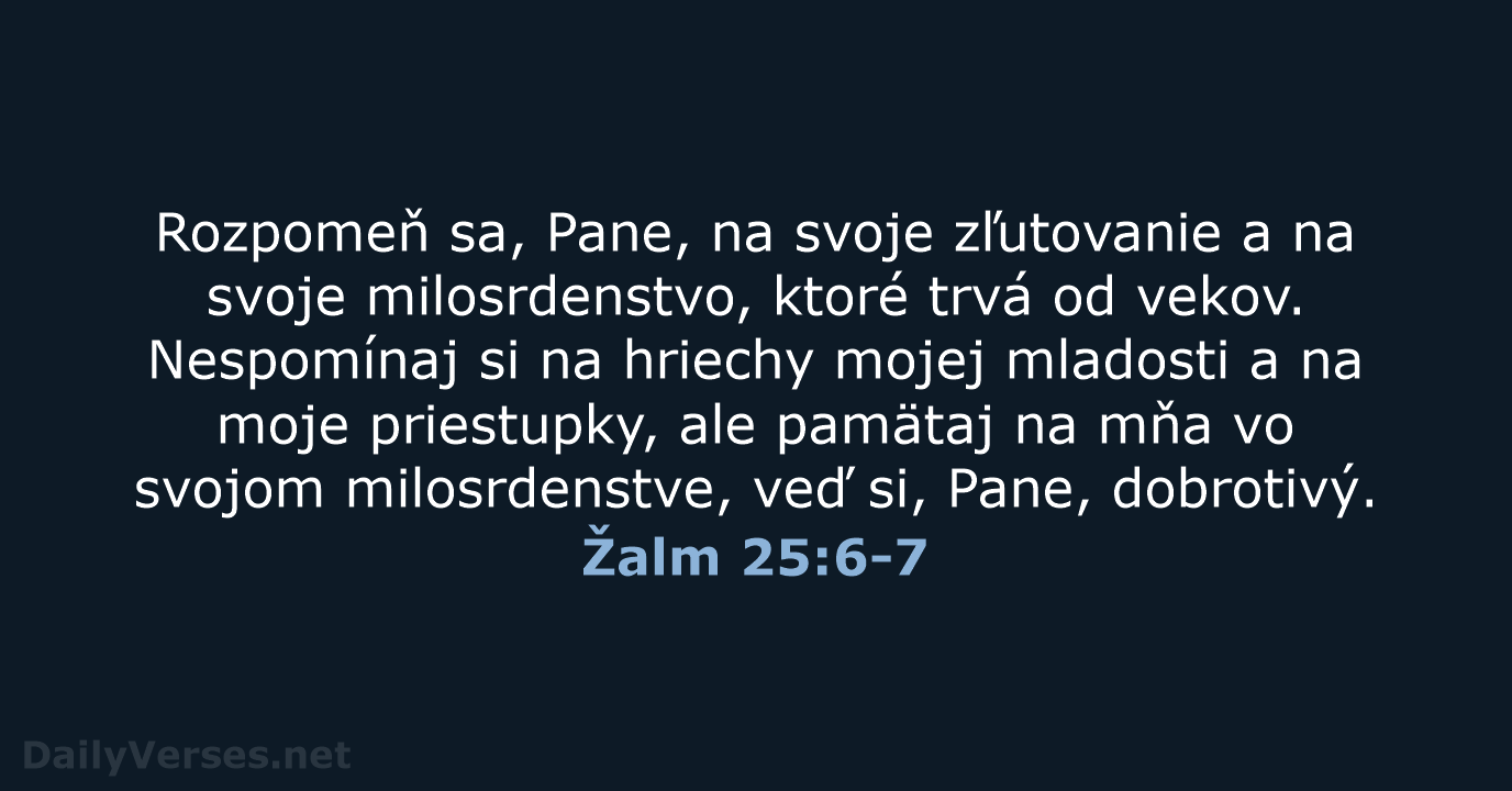 Žalm 25:6-7 - KAT