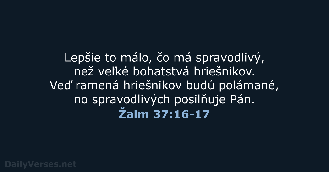 Žalm 37:16-17 - KAT