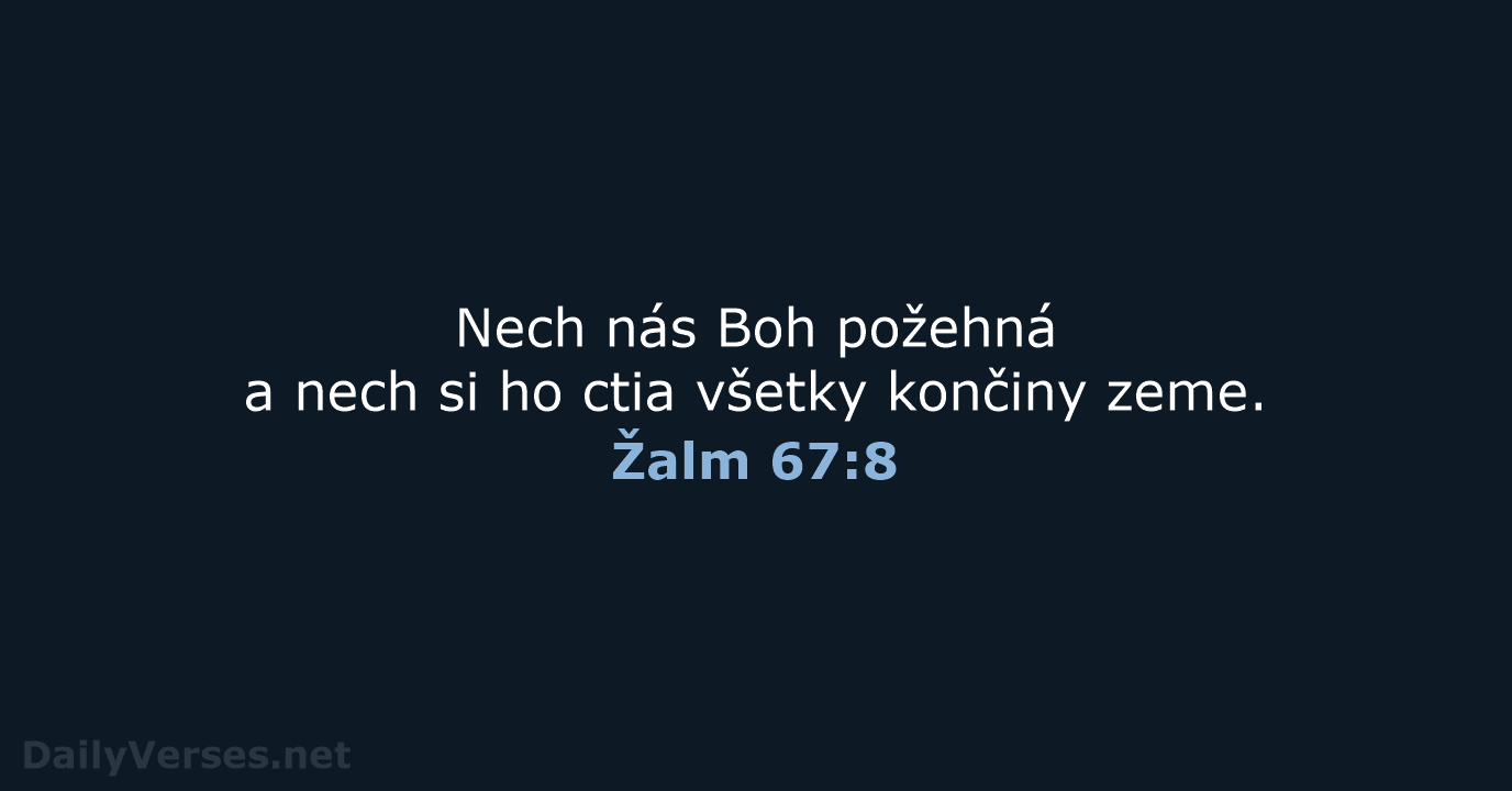 Žalm 67:8 - KAT