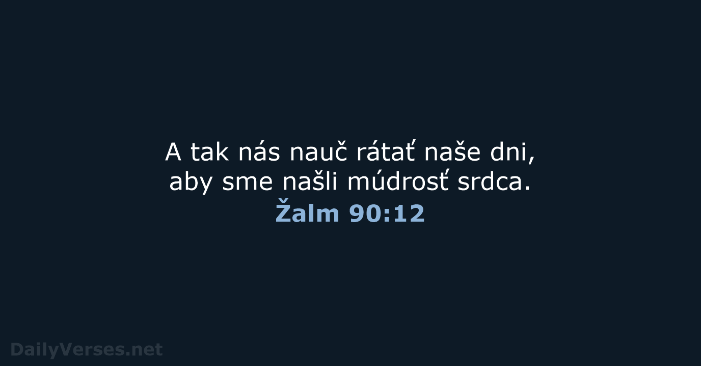 Žalm 90:12 - KAT