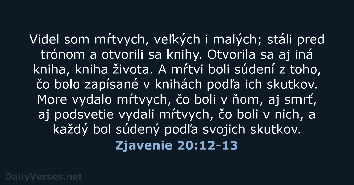 Zjavenie 20:12-13 - KAT