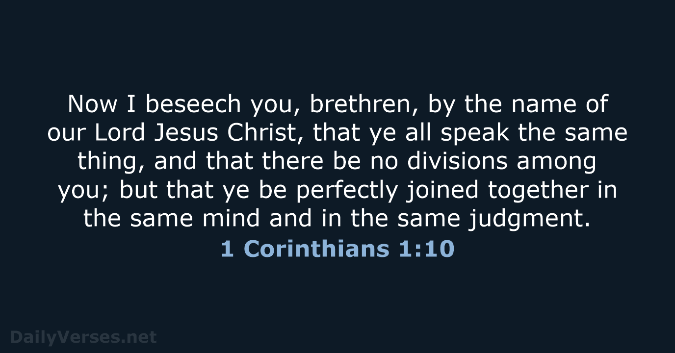 1 Corinthians 1:10 - KJV