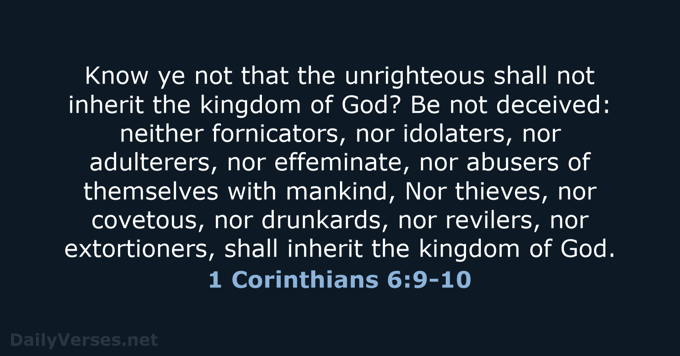 1 Corinthians 6:9-10 - KJV
