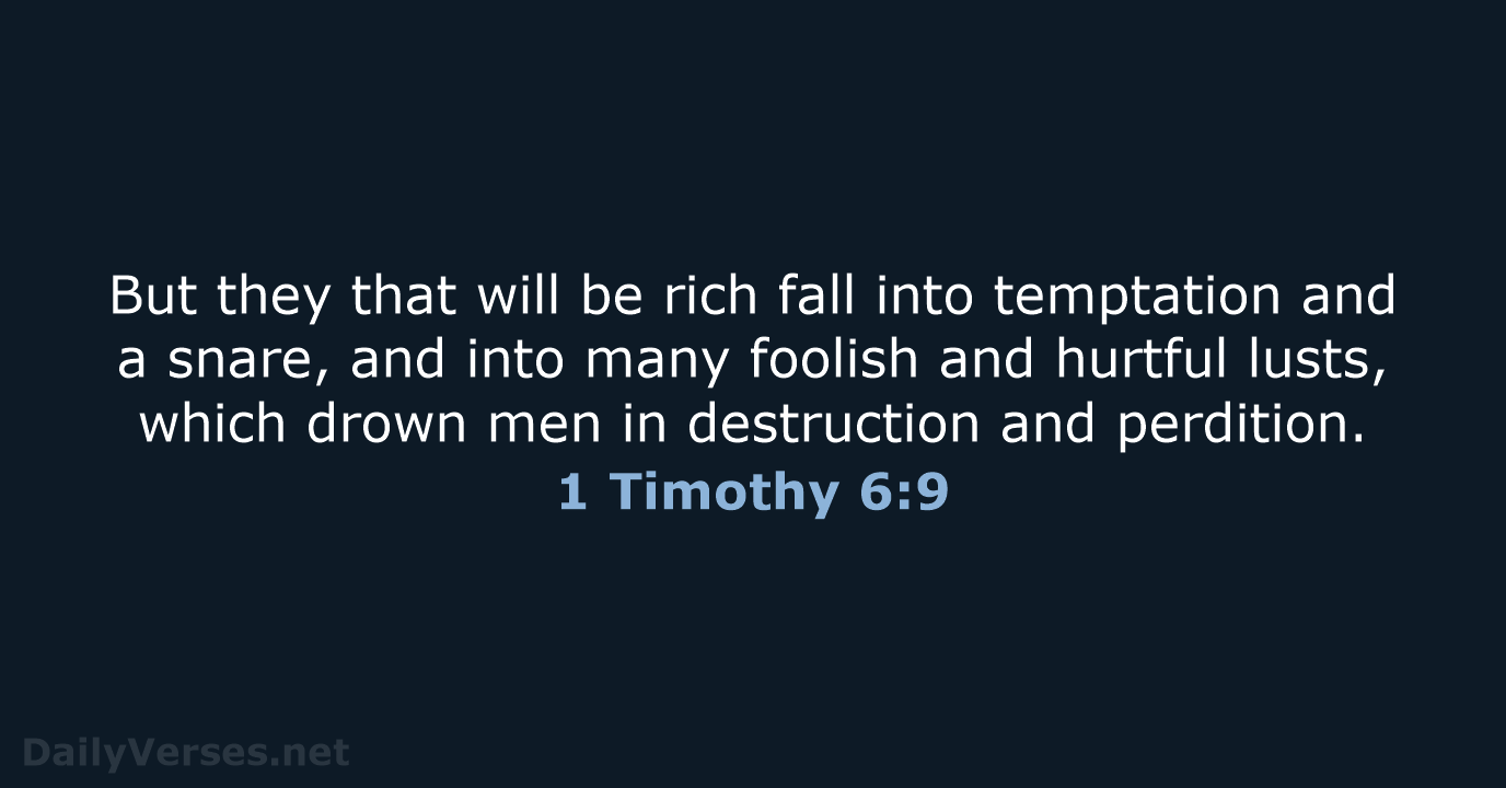 1 Timothy 6:9 - KJV