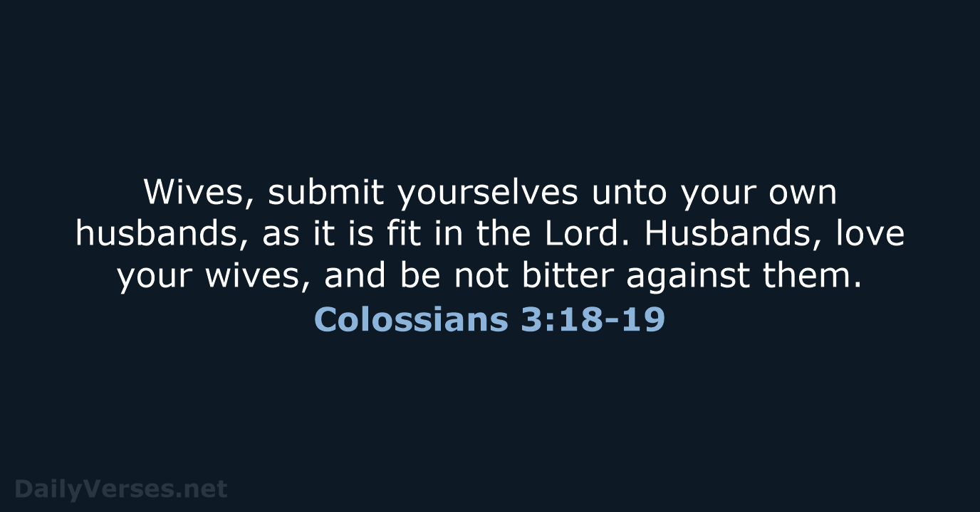 Colossians 3:18-19 - KJV