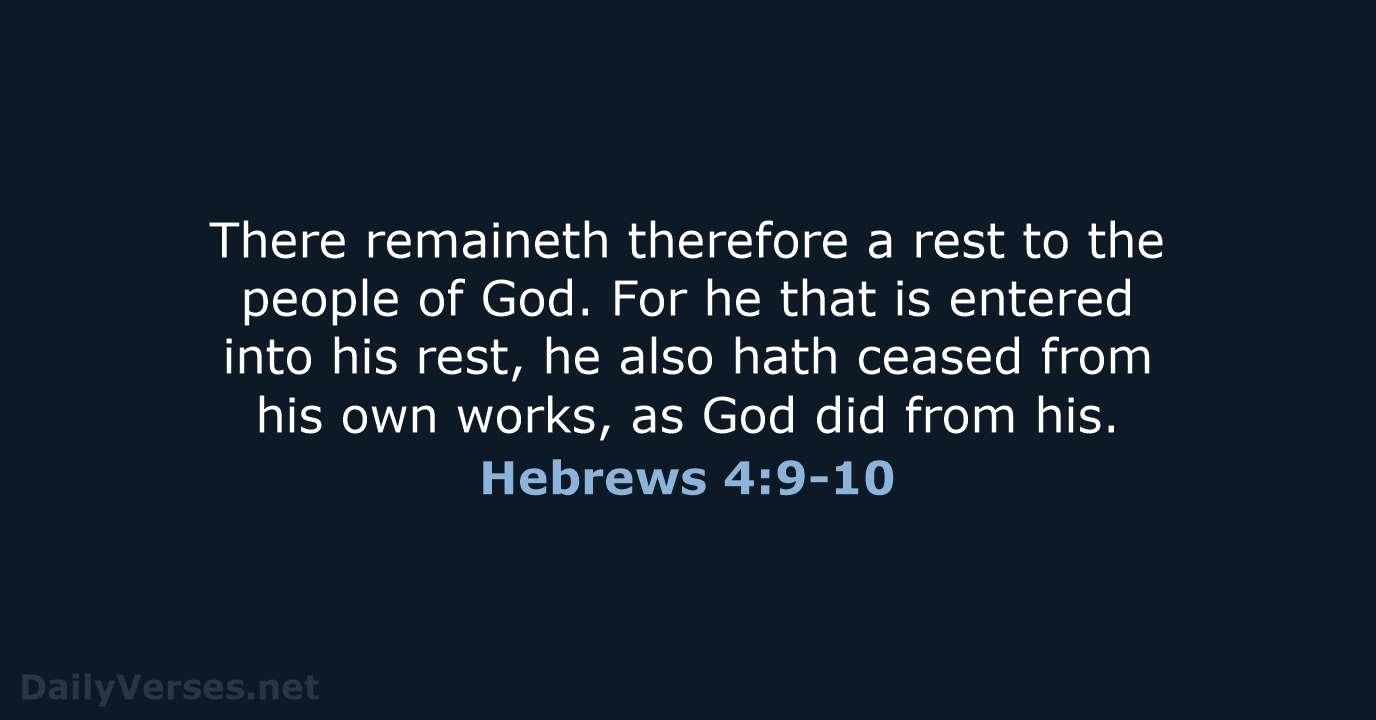 Hebrews 4:9-10 - KJV