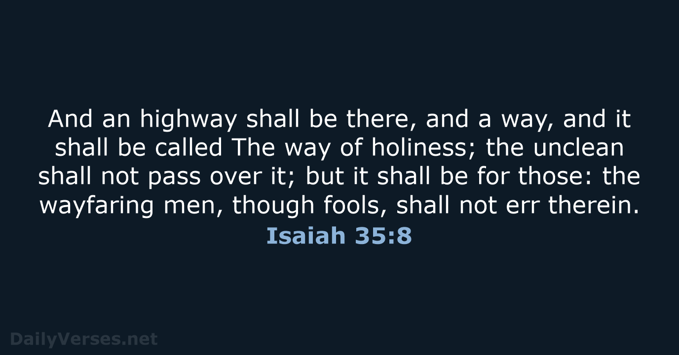 Isaiah 35 8 Bible Verse KJV DailyVerses