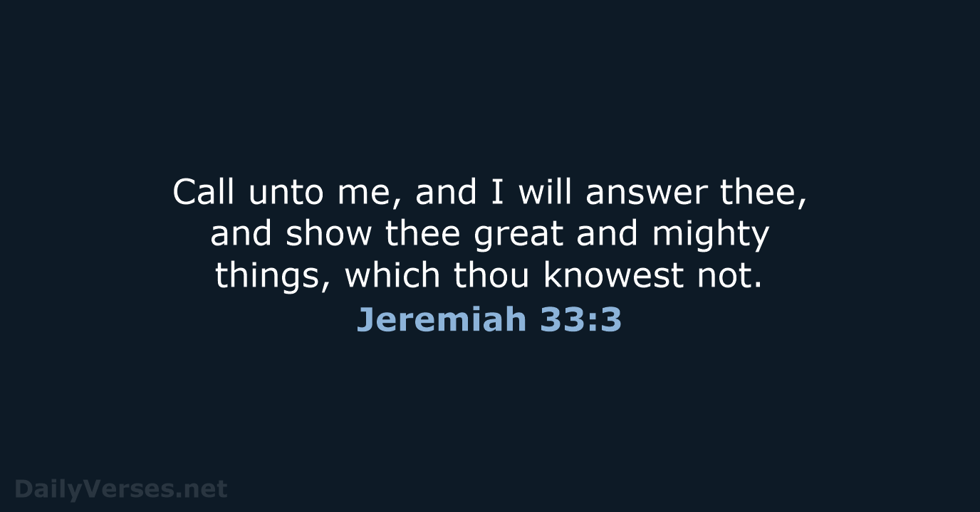 Jeremiah 33:3 - KJV