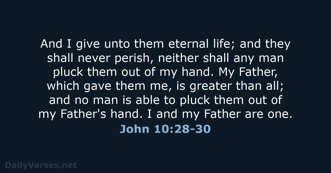 John 10:28-30 - KJV
