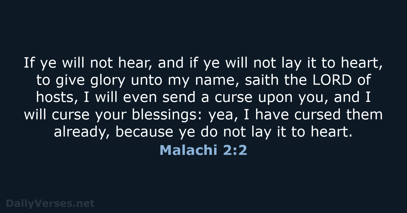 Malachi 2:2 - KJV