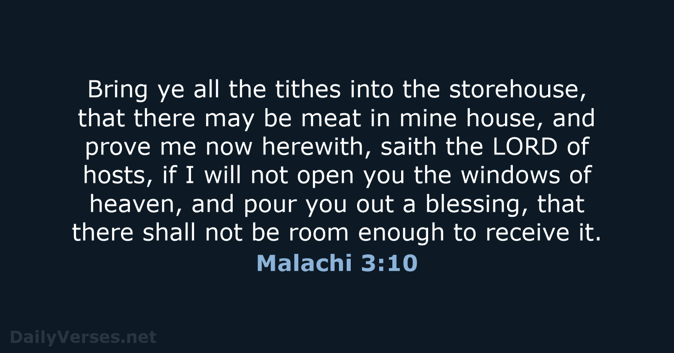 Malachi 3:10 - KJV