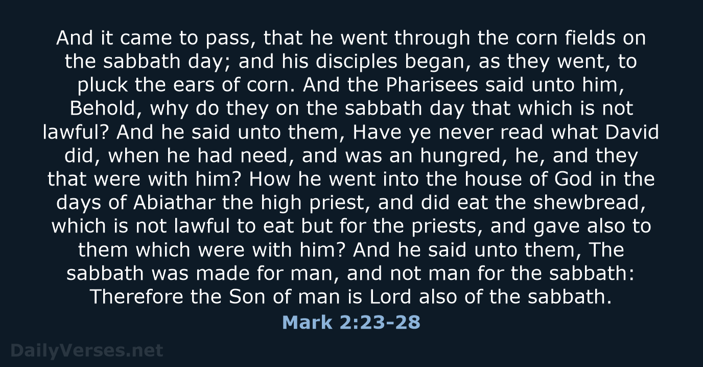 Mark 2 23 28 Bible Verse KJV DailyVerses