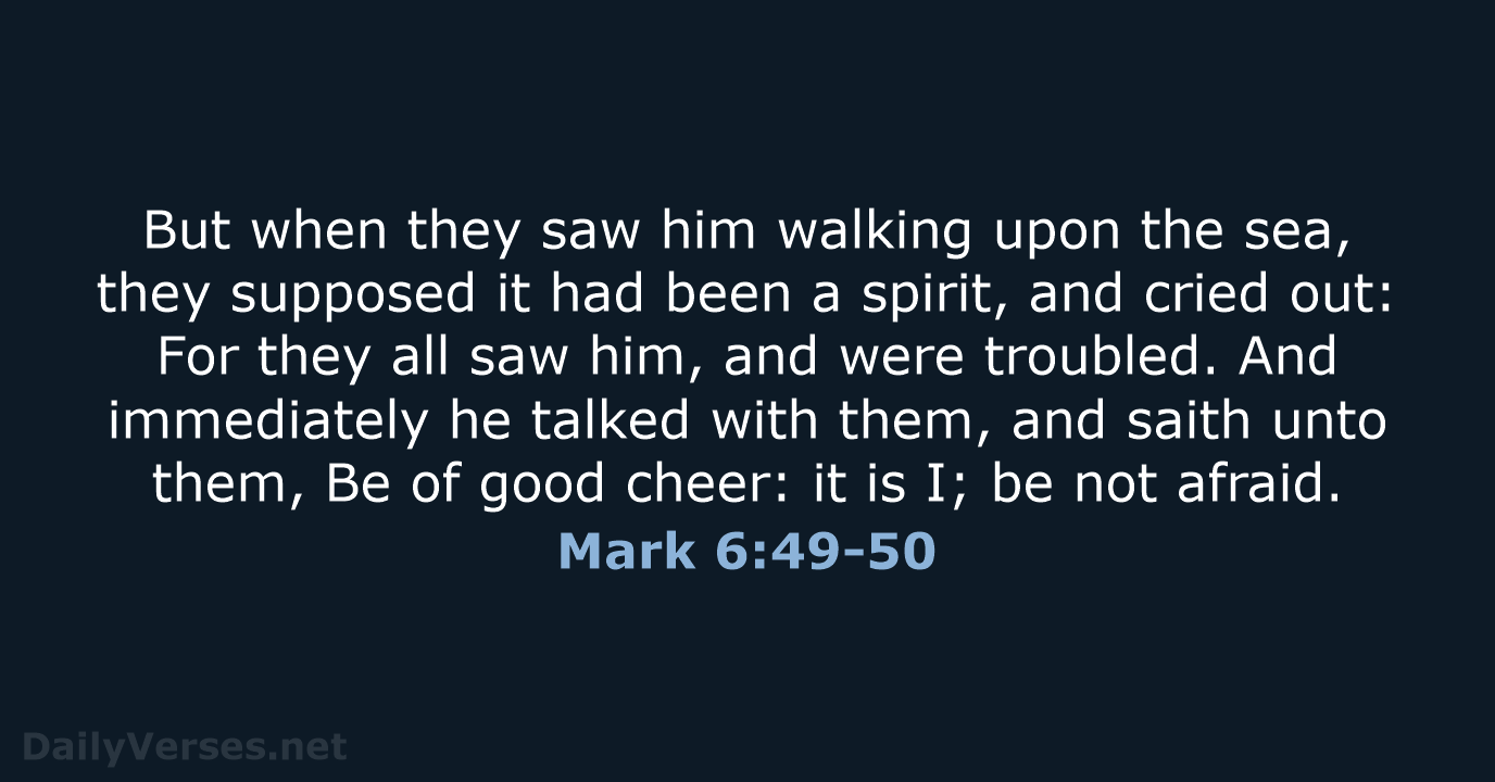 Mark 6:49-50 - KJV