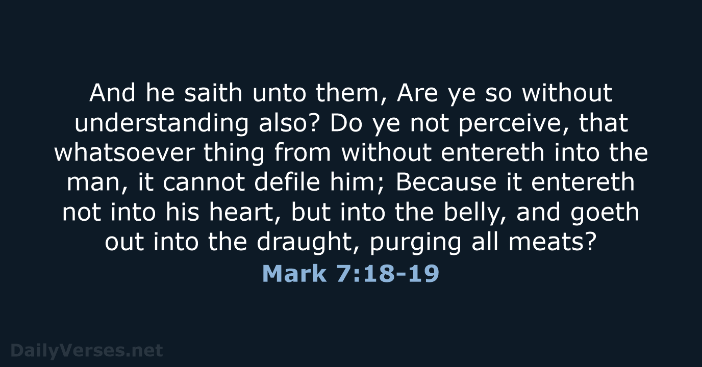 Mark 7:18-19 - KJV