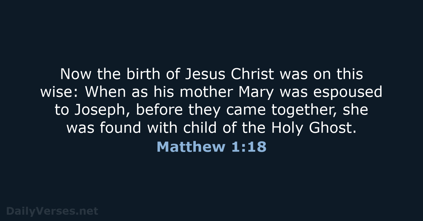 Matthew 1 18 Bible Verse KJV DailyVerses