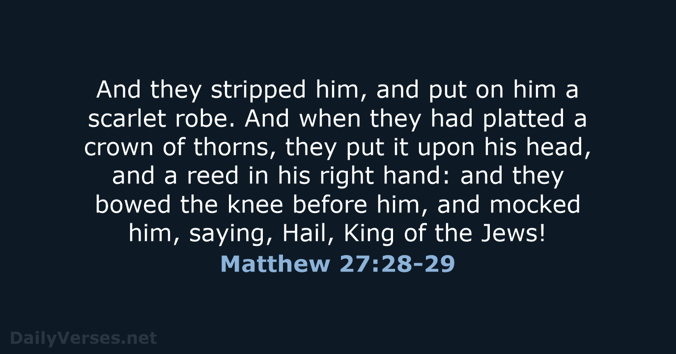 Matthew 27:28-29 - KJV